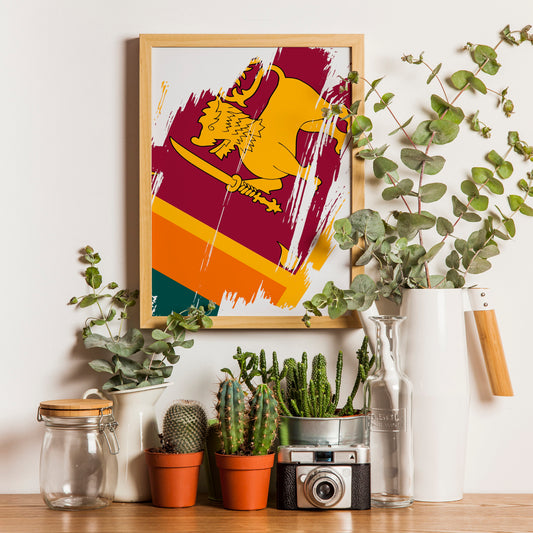 Sri Lanka Flag Print | Sri Lanka Poster | Sri Lanka Wall art print | Sri Lanka Home Decoration | Unframed