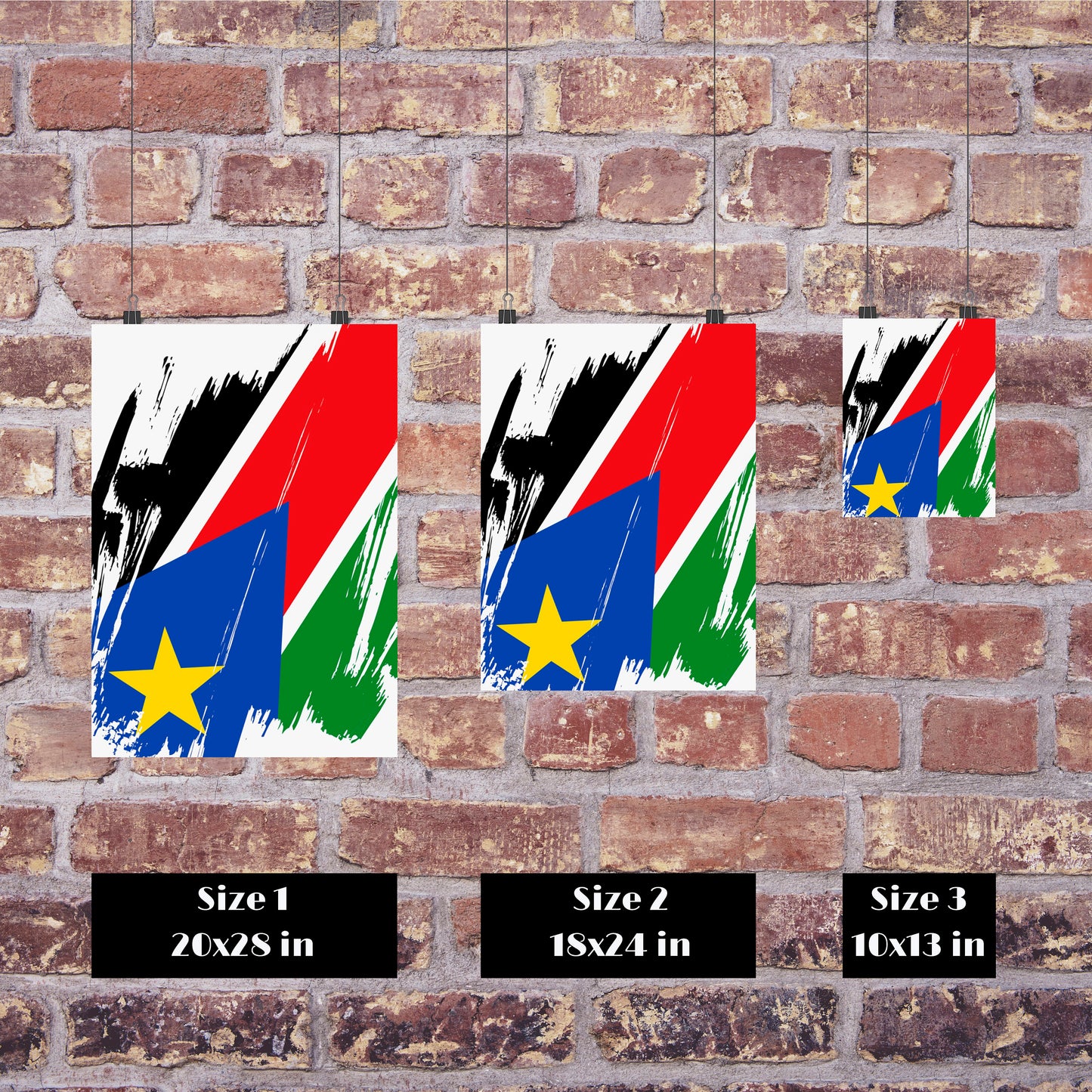 South Sudan Flag Print | South Sudan Poster | South Sudan Wall art print | South Sudan Home Decoration | Unframed