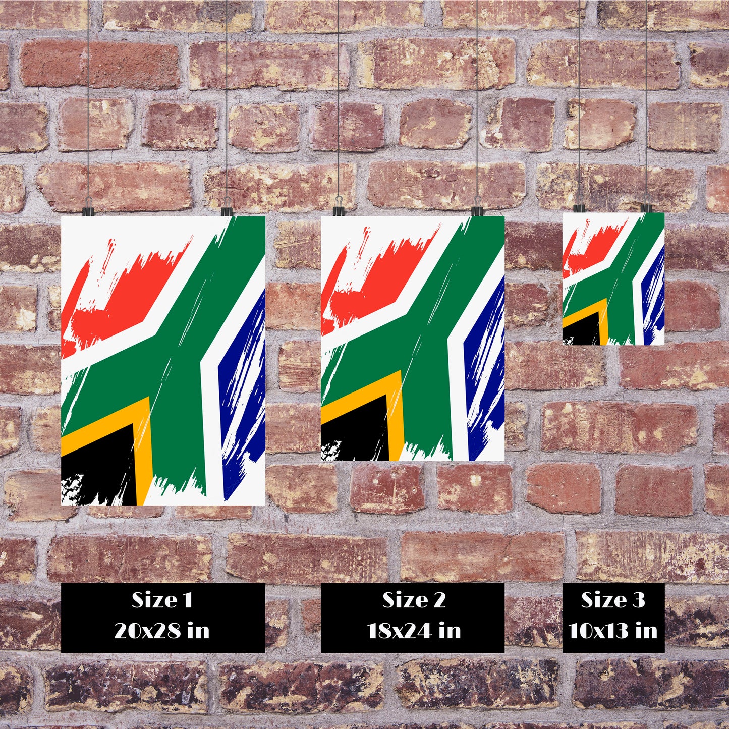 South Africa Flag Print | South Africa Poster | South Africa Wall art print | South Africa Home Decoration | Unframed