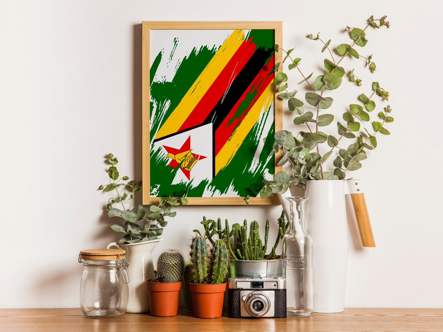 Zimbabwe Flag Print | Zimbabwe Poster | Zimbabwe Wall art print | Zimbabwe Home Decoration | Unframed