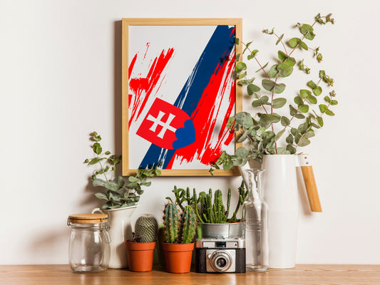 Slovakia Flag Print | Slovakia Poster | Slovakia Wall art print | Slovakia Home Decoration | Unframed