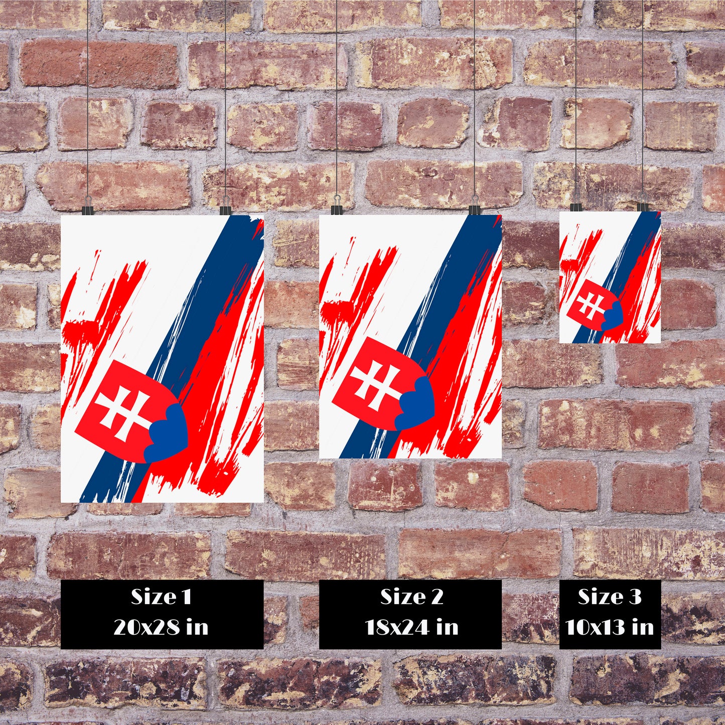 Slovakia Flag Print | Slovakia Poster | Slovakia Wall art print | Slovakia Home Decoration | Unframed