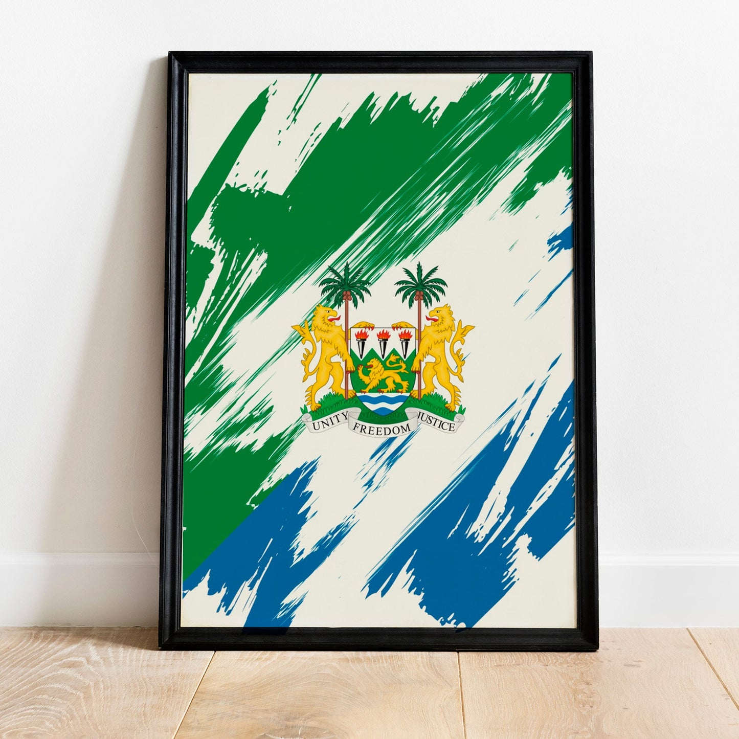 Sierra Leone Flag Print | Sierra Leone Poster | Sierra Leone Wall art print | Sierra Leone Home Decoration | Unframed