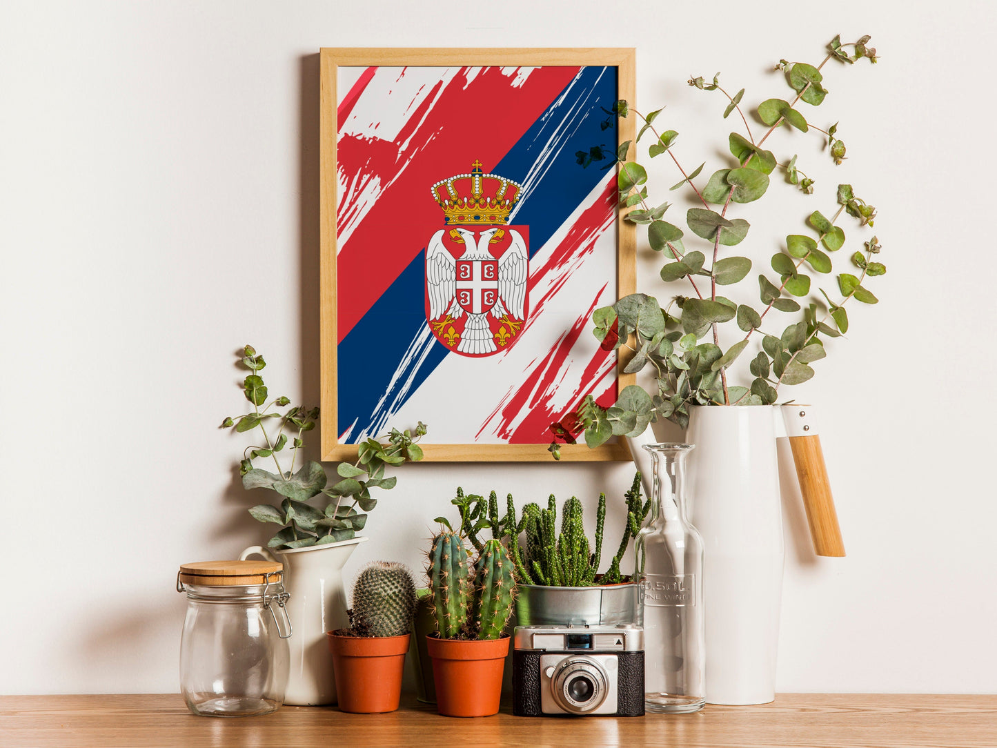 Serbia Flag Print | Serbia Poster | Serbia Wall art print | Serbia Home Decoration | Unframed