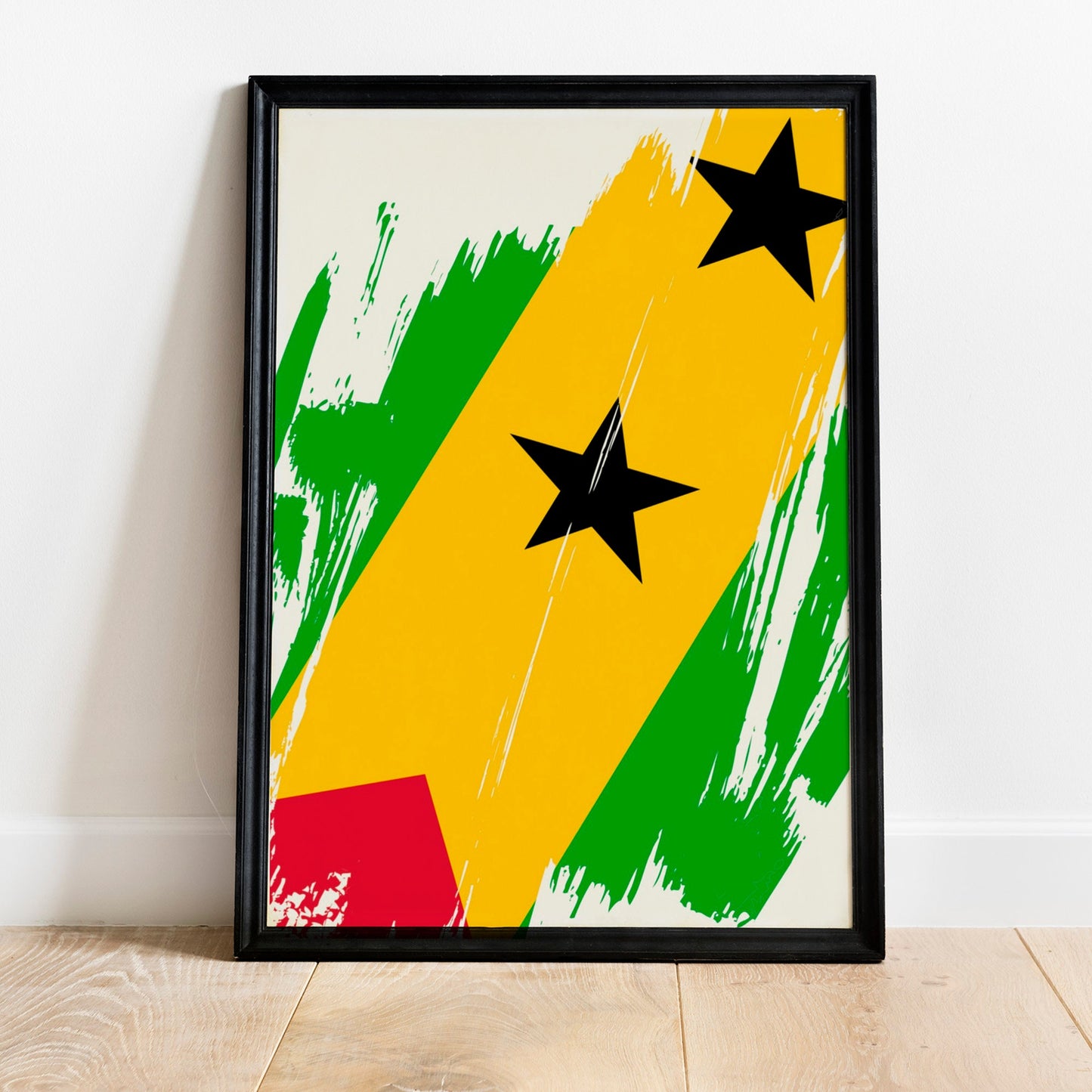 Sao Tome and Principe Flag Print | Sao Tome and Principe Poster | Sao Tome and Principe Wall art print | Unframed