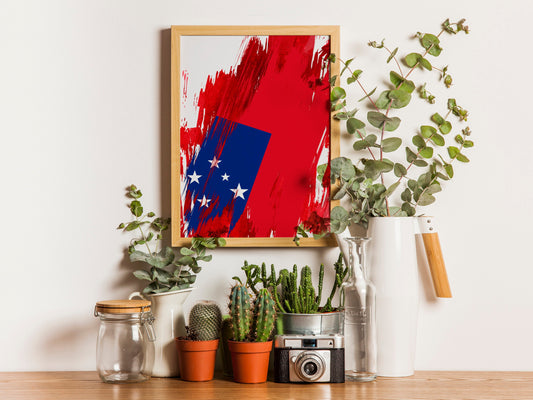 Samoa Flag Print | Samoa Poster | Samoa Wall art print | Samoa Home Decoration | Unframed