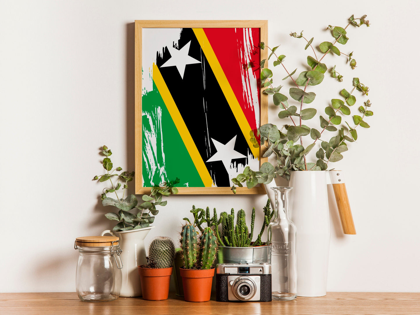 Saint Kitts and Nevis Flag Print | Saint Kitts and Nevis Poster | Saint Kitts and Nevis Wall art print | Unframed