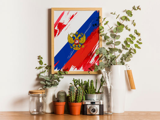 Russia Flag Print | Russia Poster | Russia Wall art print | Russia Home Decoration | Unframed