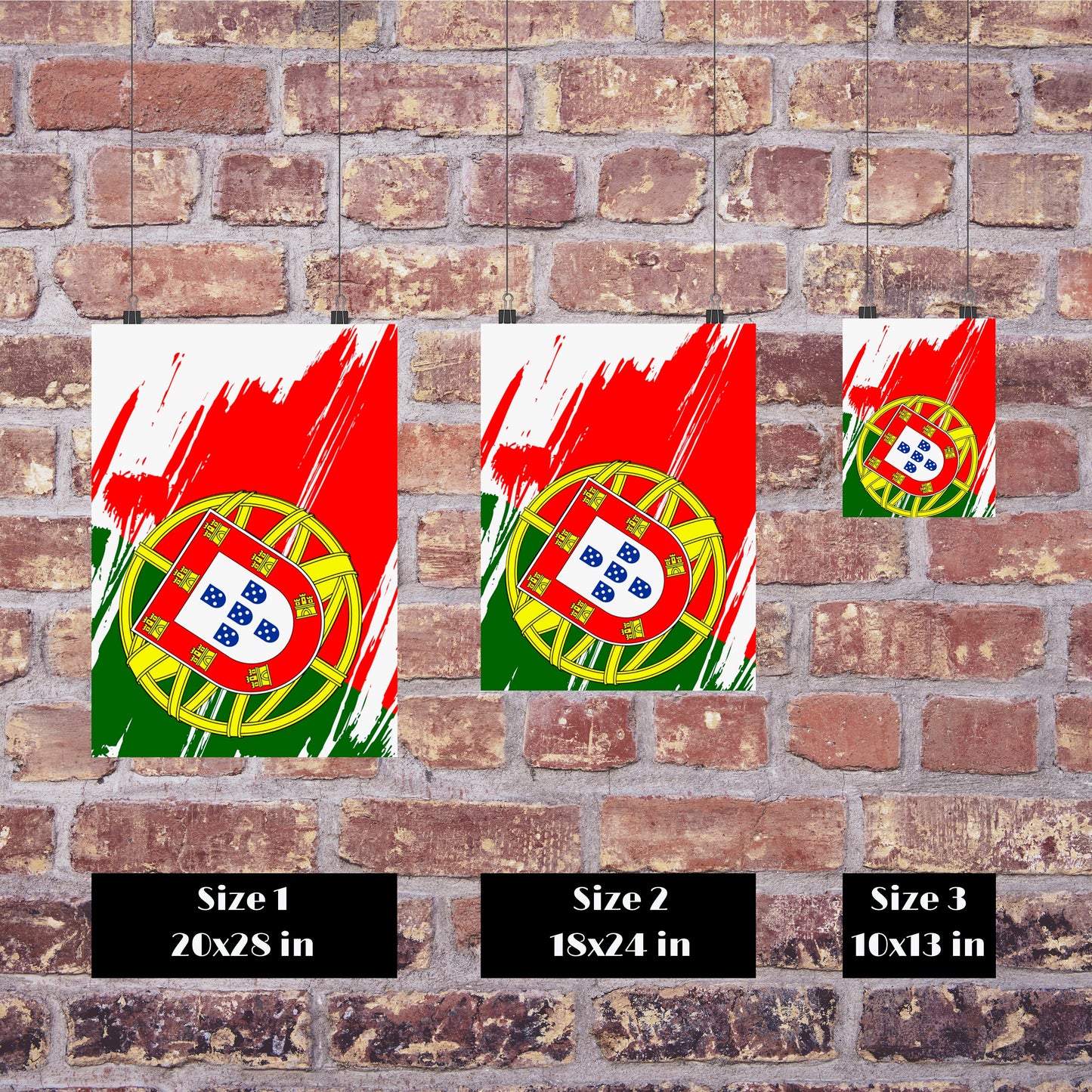 Portugal Flag Print | Portugal Poster | Portugal Wall art print | Portugal Home Decoration | Unframed