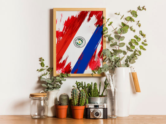 Paraguay Flag Print | Paraguay Poster | Paraguay Wall art print | Paraguay Home Decoration | Unframed