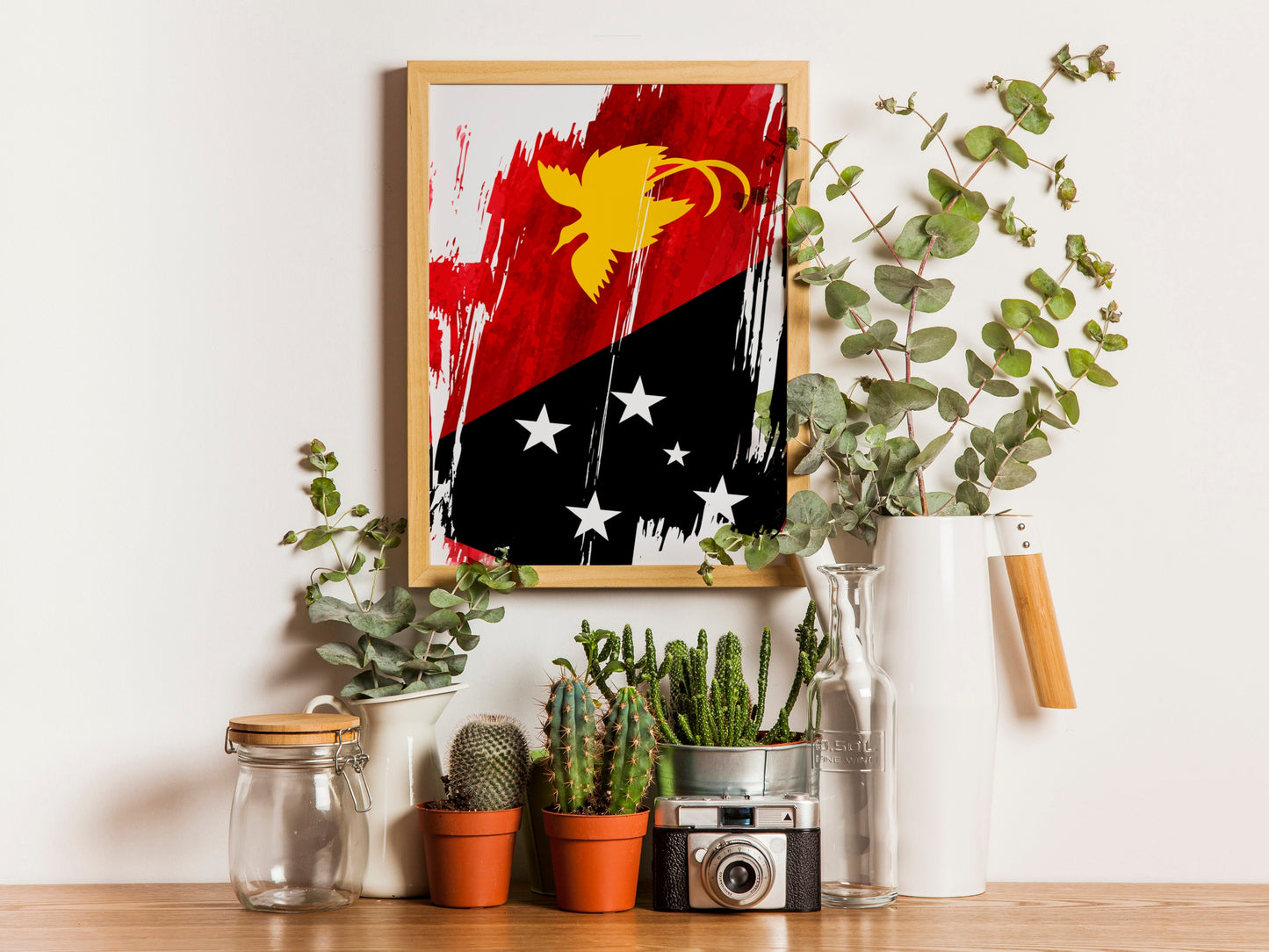 Papua New Guinea Flag Print | Papua New Guinea Poster | Papua New Guinea Wall art print | Papua New Guinea Home Decoration | Unframed