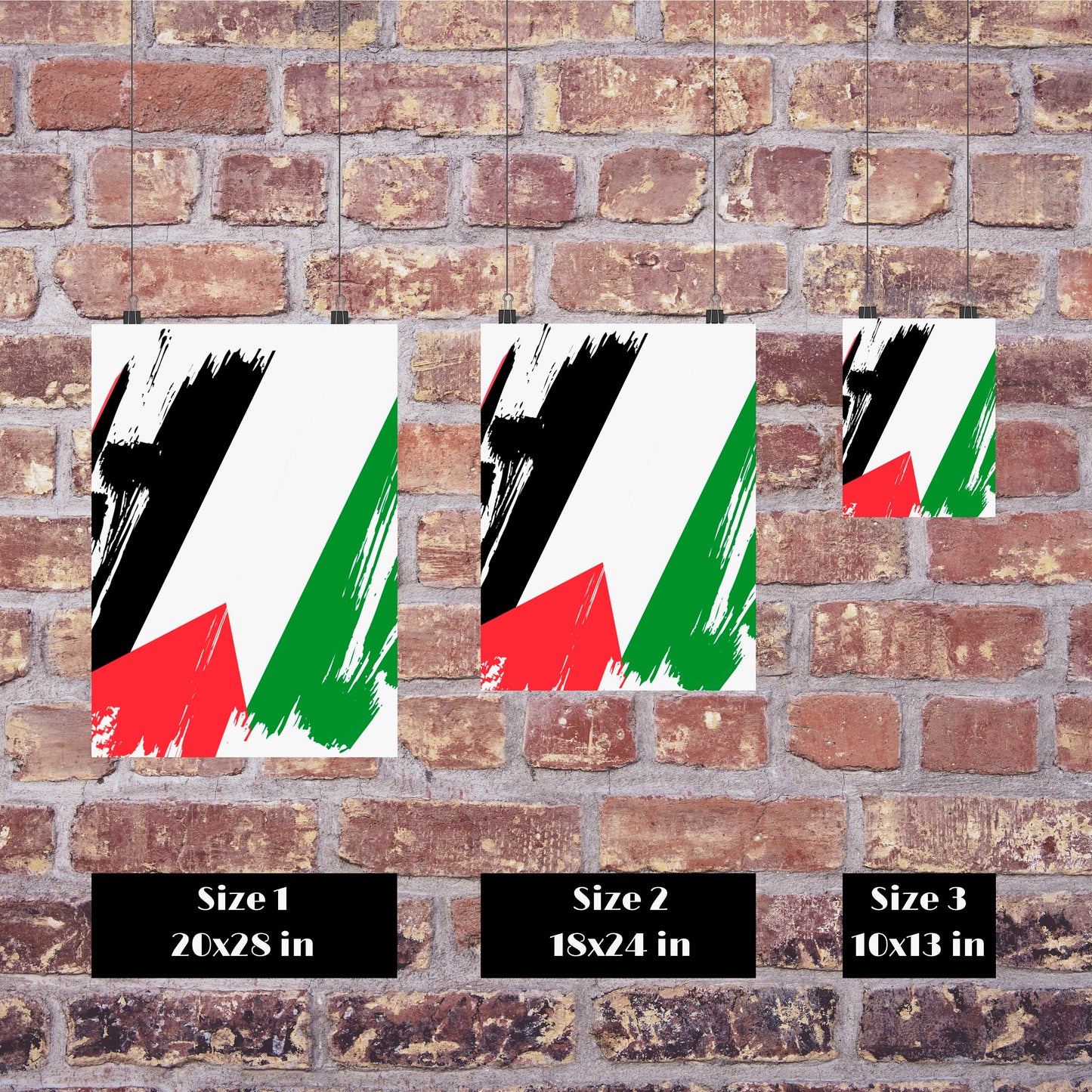 Palestine  Flag Print | Palestine  Poster | Palestine  Wall art print | Palestine  Home Decoration | Unframed
