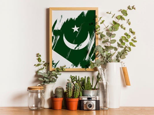 Pakistan Flag Print | Pakistan Poster | Pakistan Wall art print | Pakistan Home Decoration | Unframed