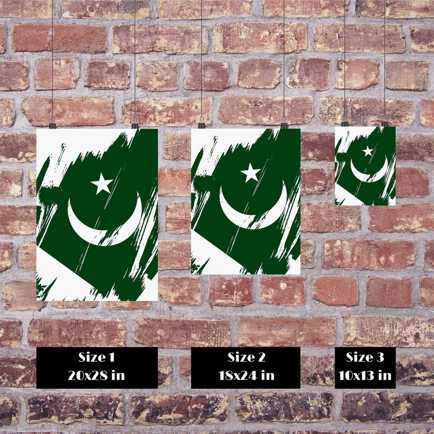 Pakistan Flag Print | Pakistan Poster | Pakistan Wall art print | Pakistan Home Decoration | Unframed