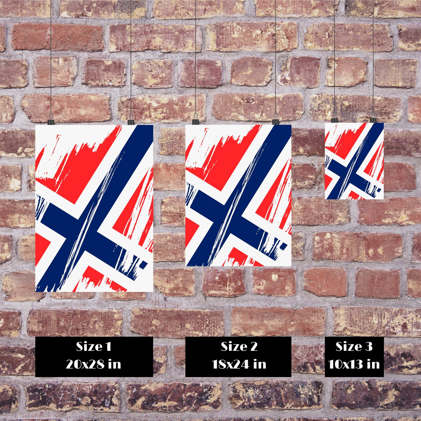 Norway Flag Print | Norway Poster | Norway Wall art print | Norway Home Decoration | Unframed