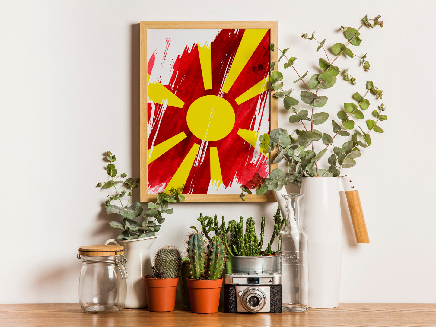 North Macedonia  Flag Print | North Macedonia  Poster | North Macedonia  Wall art print | North Macedonia  Home Decoration | Unframed