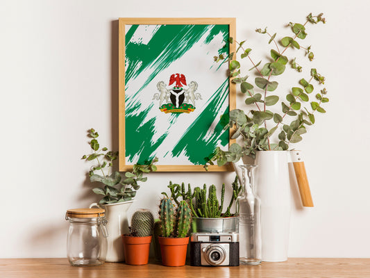 Nigeria Flag Print | Nigeria Poster | Nigeria Wall art print | Nigeria Home Decoration | Unframed