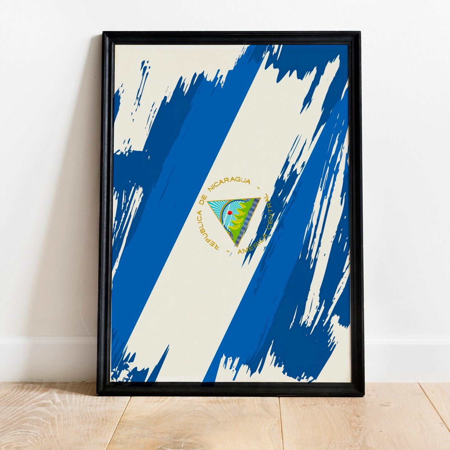 Nicaragua Flag Print | Nicaragua Poster | Nicaragua Wall art print | Nicaragua Home Decoration | Unframed