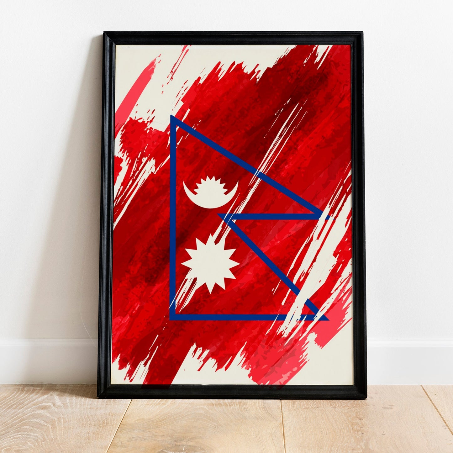 Nepal Flag Print | Nepal Poster | Nepal Wall art print | Nepal Home Decoration | Unframed