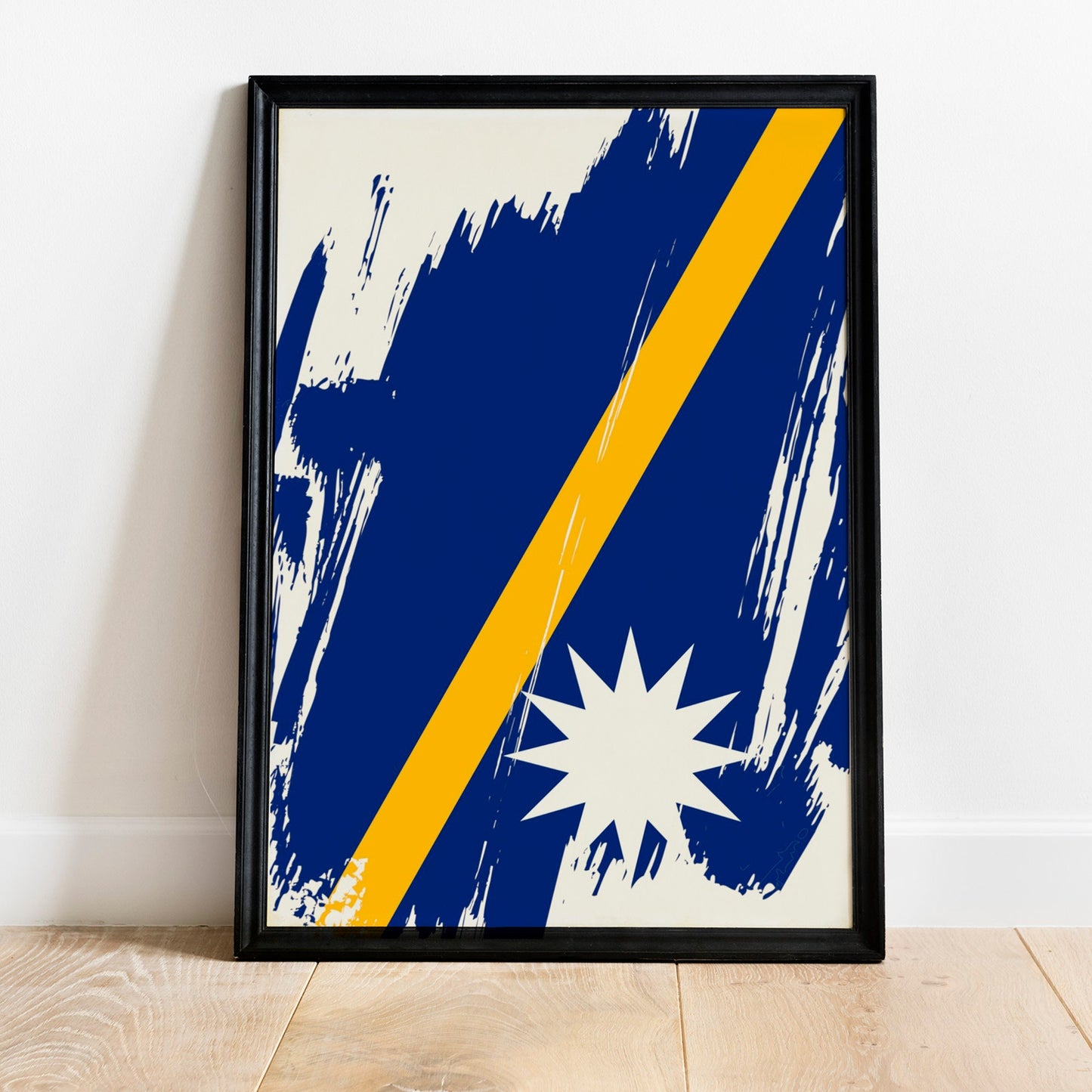 Nauru Flag Print | Nauru Poster | Nauru Wall art print | Nauru Home Decoration | Unframed