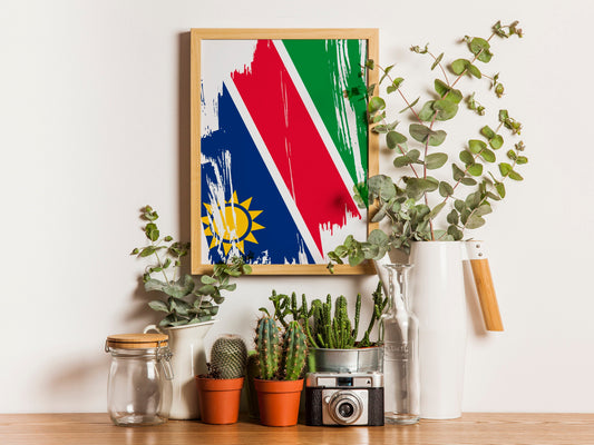 Namibia Flag Print | Namibia Poster | Namibia Wall art print | Namibia Home Decoration | Unframed