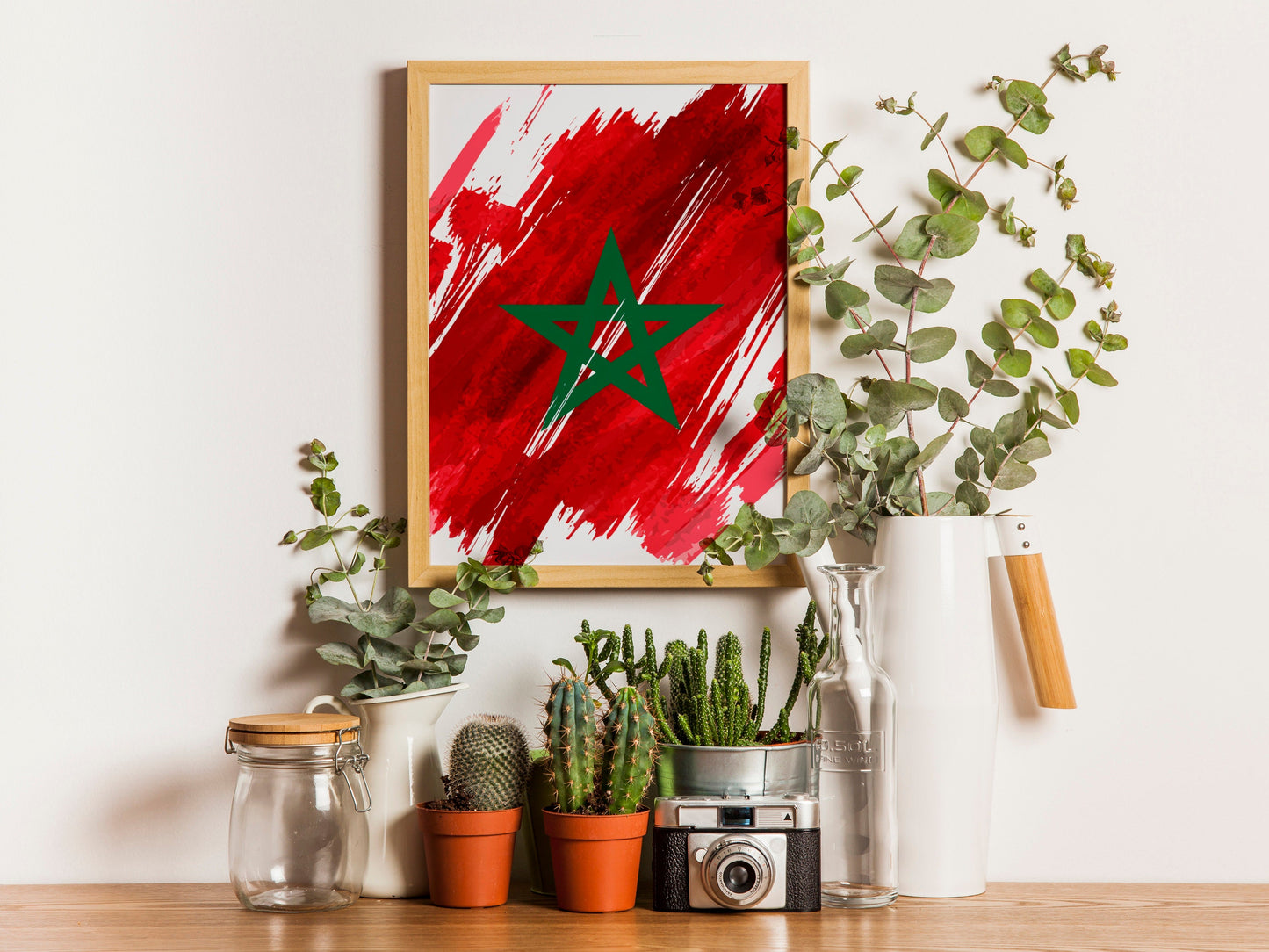 Morocco Flag Print | Morocco Poster | Morocco Wall art print | Morocco Home Decoration | Unframed