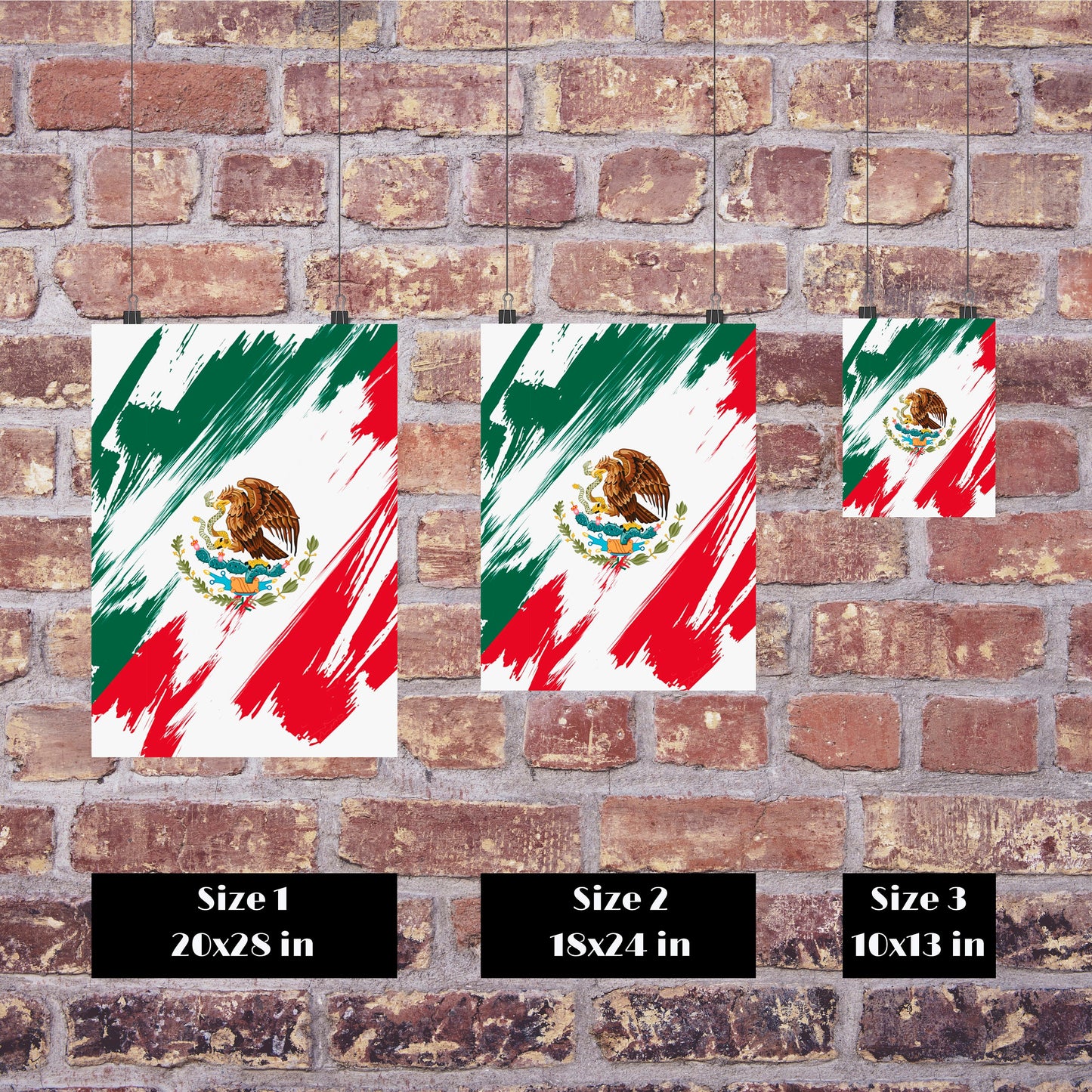 Mexico Flag Print | Mexico Poster | Mexico Wall art print | Mexico Home Decoration | Unframed