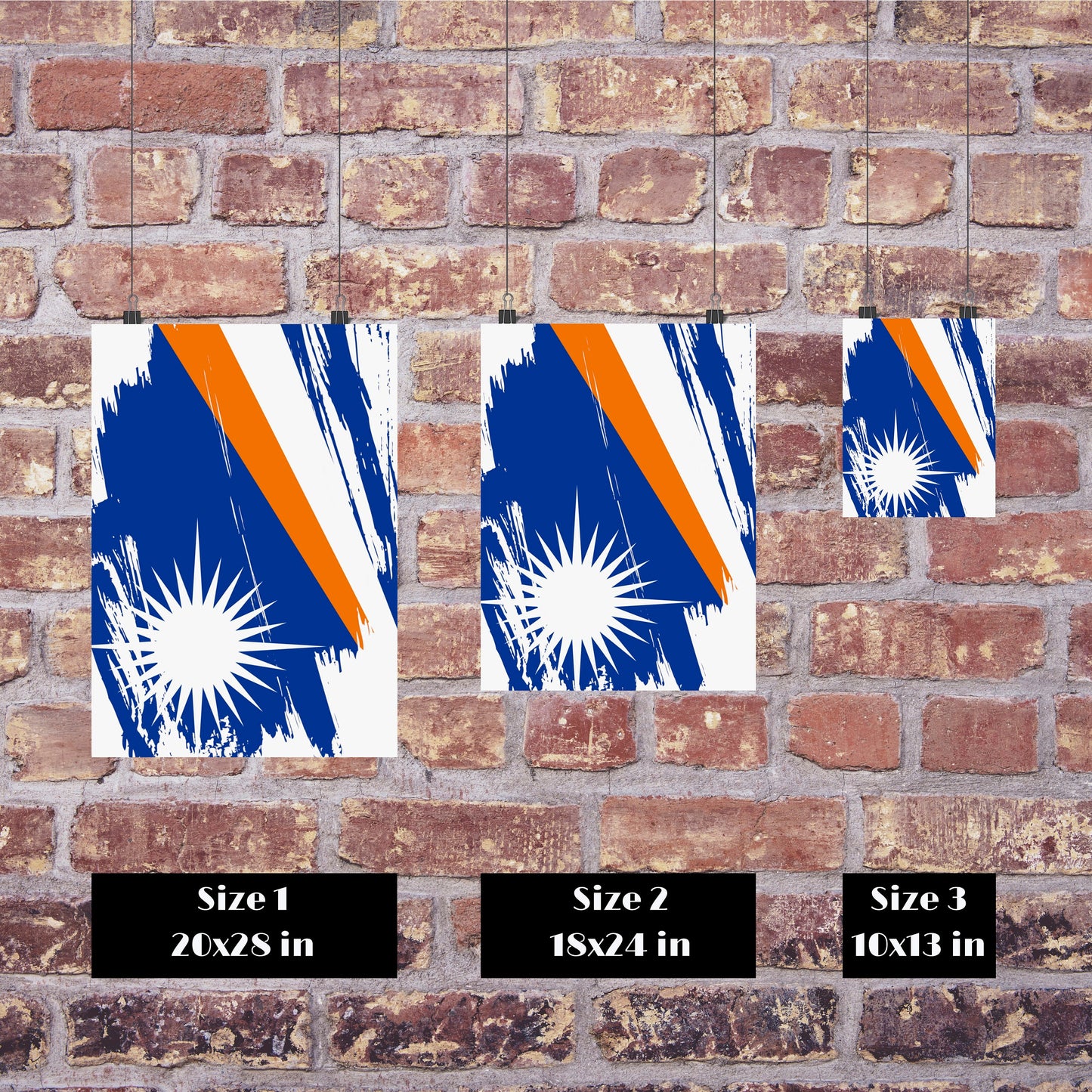 Marshall Islands Flag Print | Marshall Islands Poster | Marshall Islands Wall art print | Marshall Islands Home Decoration | Unframed