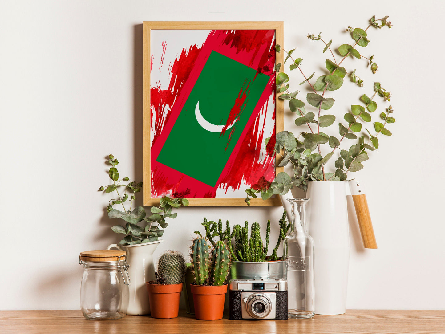 Maldives Flag Print | Maldives Poster | Maldives Wall art print | Maldives Home Decoration | Unframed