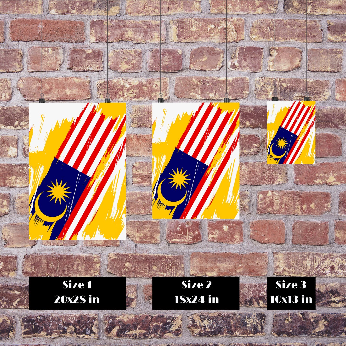 Malaysia Flag Print | Malaysia Poster | Malaysia Wall art print | Malaysia Home Decoration | Unframed