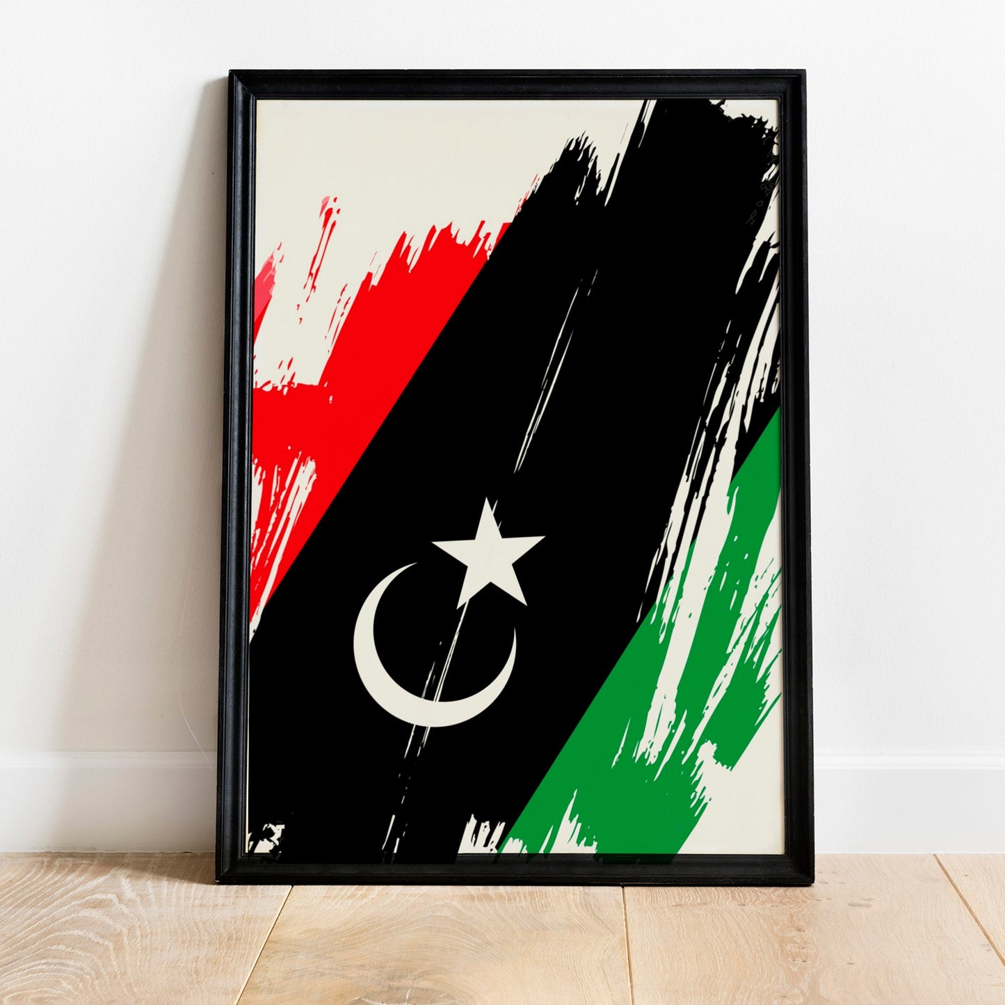 Libya Flag Print | Libya Poster | Libya Wall art print | Libya Home Decoration | Unframed