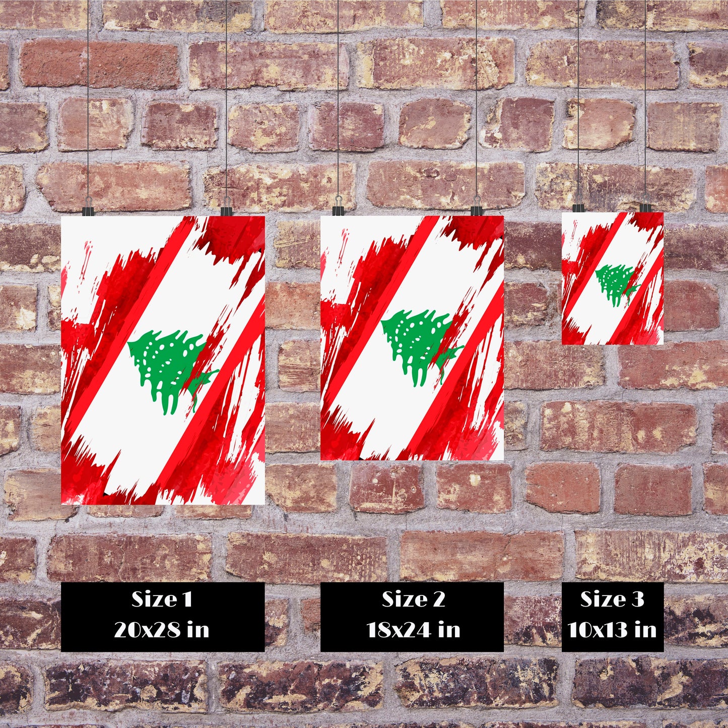 Lebanon Flag Print | Lebanon Poster | Lebanon Wall art print | Lebanon Home Decoration | Unframed