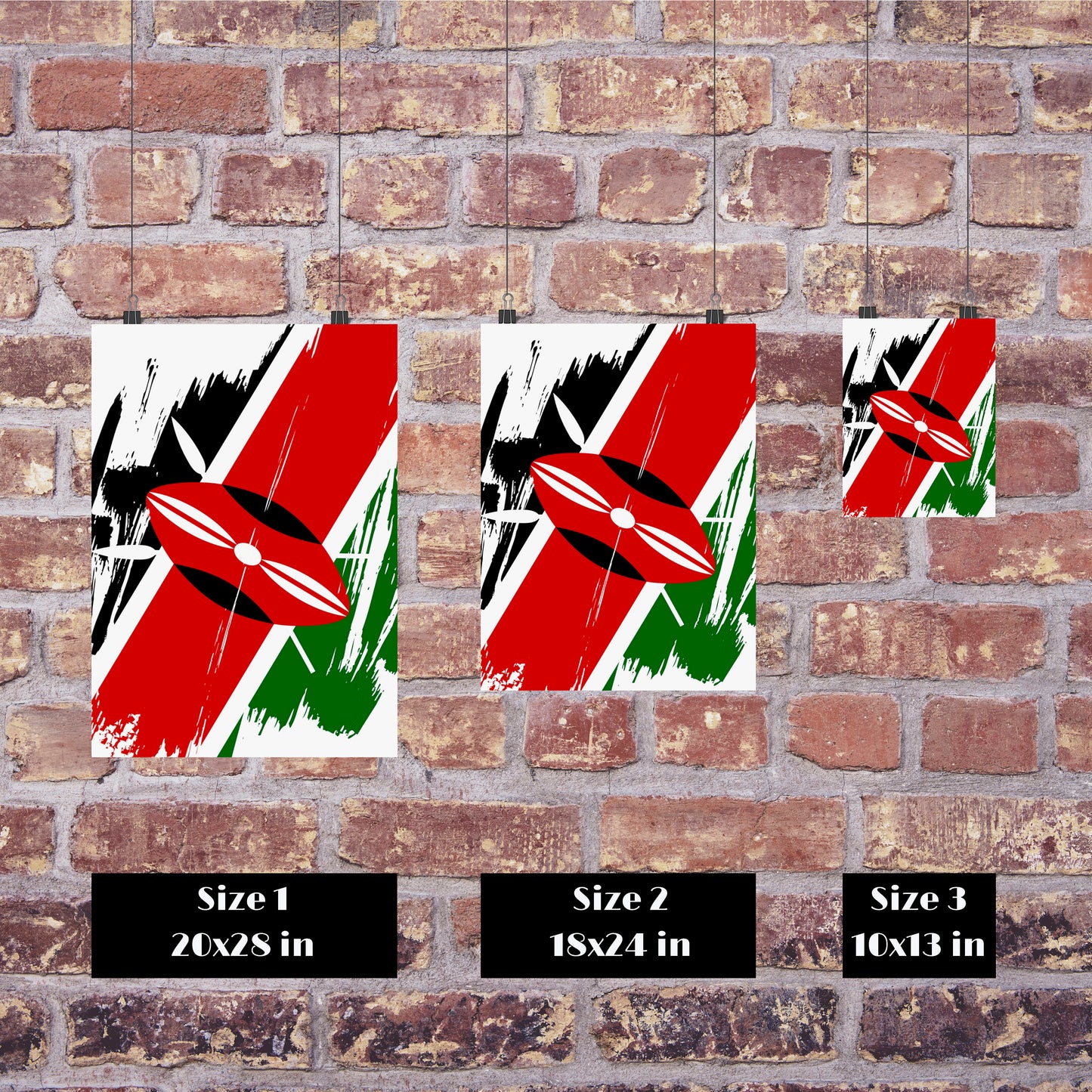 Kenya Flag Print | Kenya Poster | Kenya Wall art print | Kenya Home Decoration | Unframed