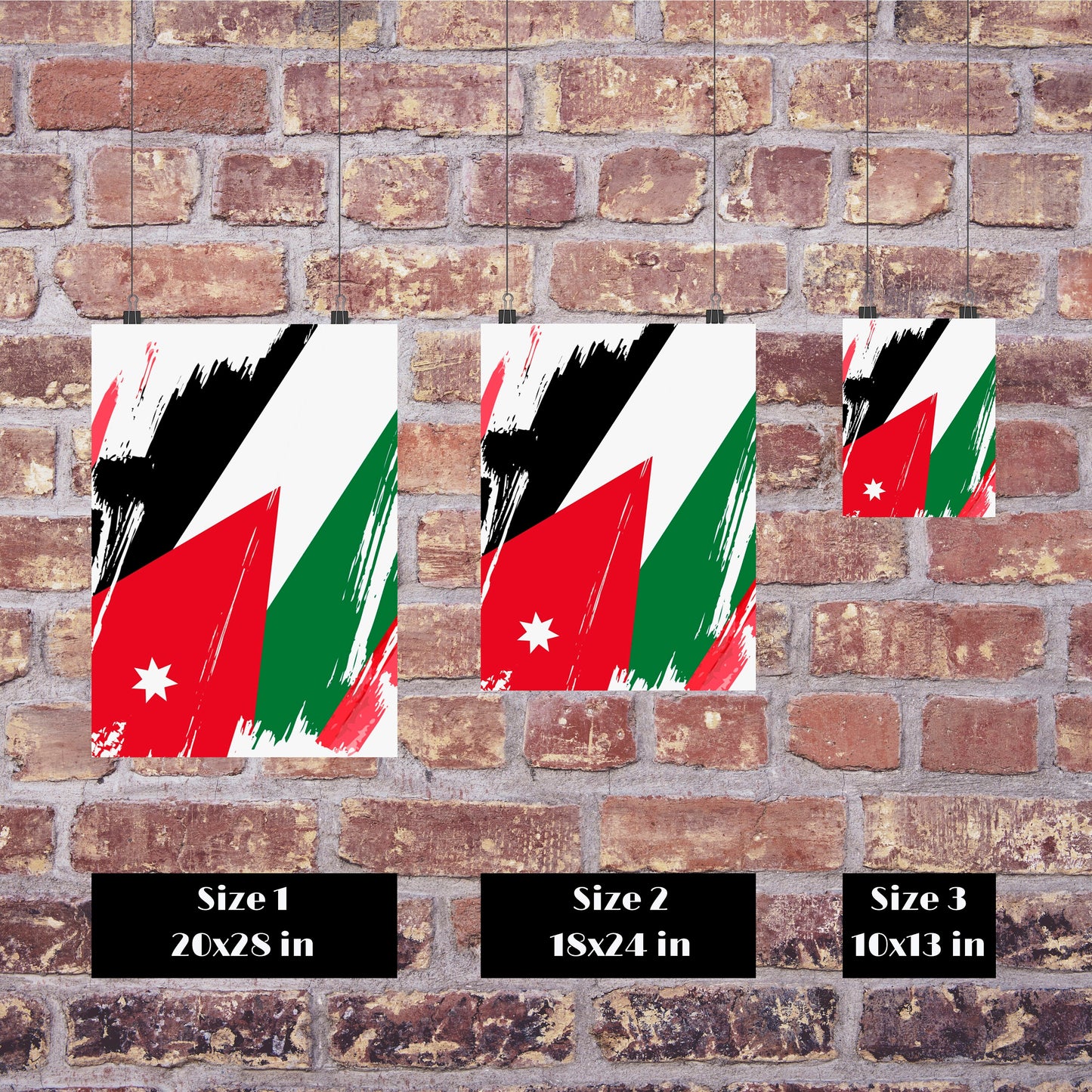 Jordan Flag Print | Jordan Poster | Jordan Wall art print | Jordan Home Decoration | Unframed