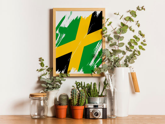 Jamaica Flag Print | Jamaica Poster | Jamaica Wall art print | Jamaica Home Decoration | Unframed