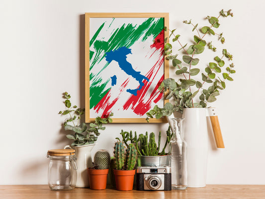 Italy Flag Print | Italy Poster | Italy Wall art print | Italy Home Decoration | Unframed