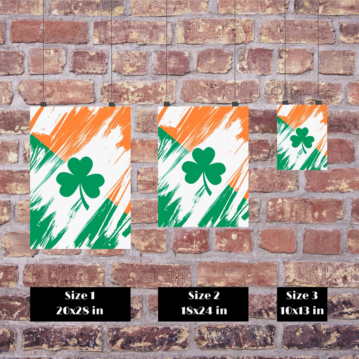 Ireland Flag Print | Ireland Poster | Ireland Wall art print | Ireland Home Decoration | Unframed