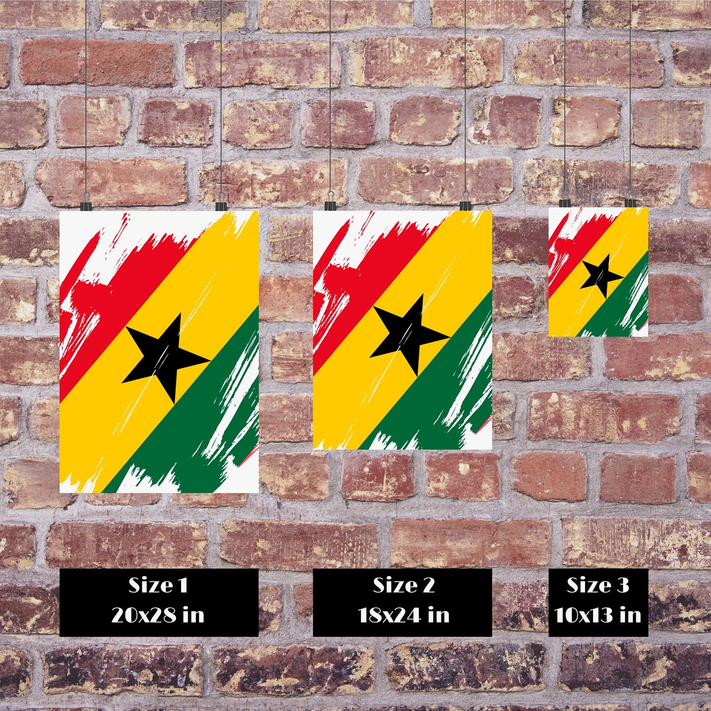 Ghana Flag Print | Ghana Poster | Ghana Wall art print | Ghana Home Decoration | Unframed