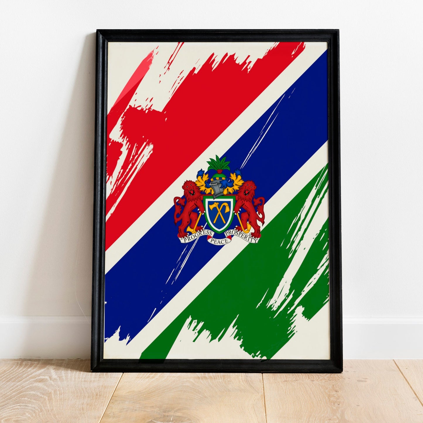 Gambia Flag Print | Gambia Poster | Gambia Wall art print | Gambia Home Decoration | Unframed