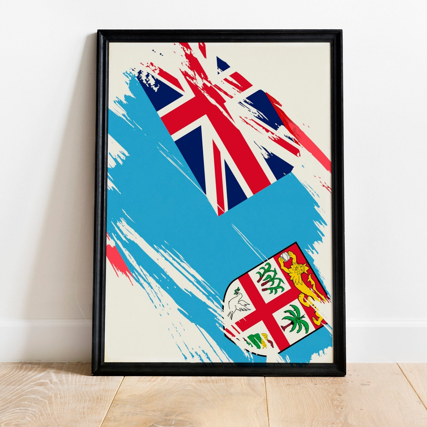 Fiji Flag Print | Fiji Poster | Fiji Wall art print | Fiji Home Decoration | Unframed