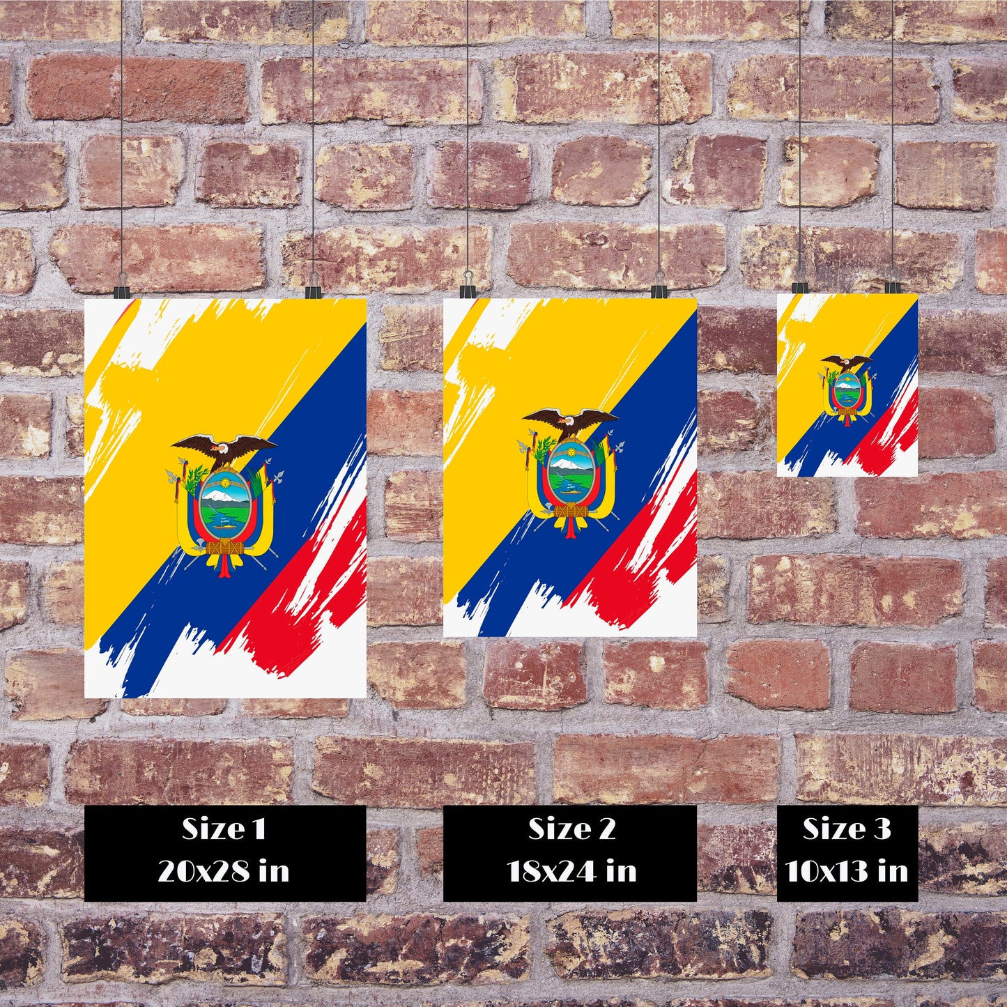 Ecuador Flag Print | Ecuador Poster | Ecuador Wall art print | Ecuador Home Decoration | Unframed