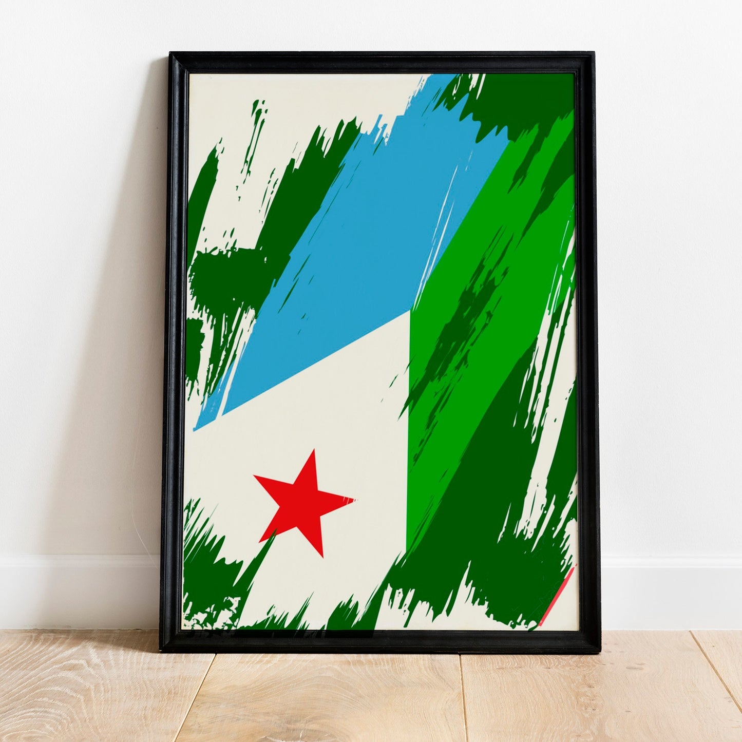 Djibouti Flag Print | Djibouti Poster | Djibouti Wall art print | Djibouti Home Decoration | Unframed