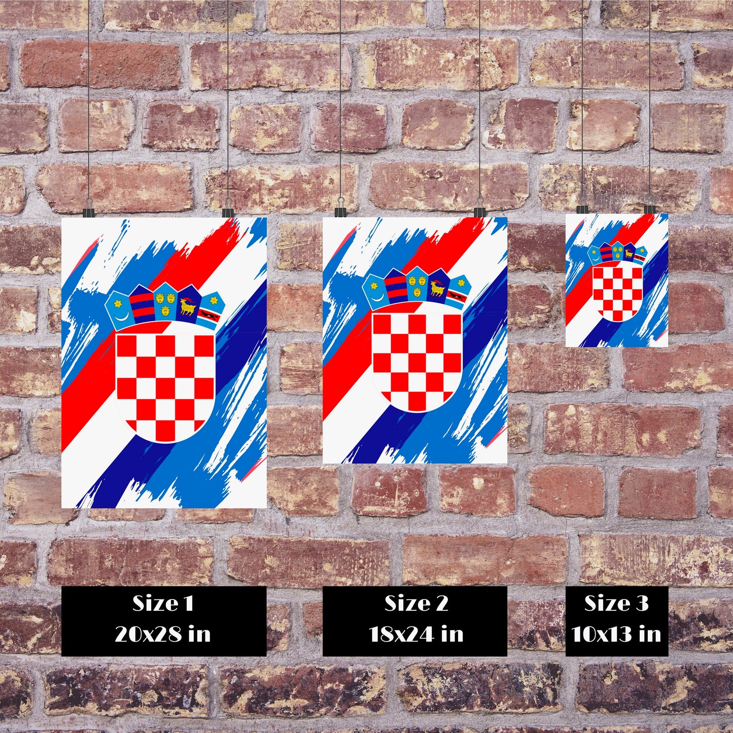 Croatia Flag Print | Croatia Poster | Croatia Wall art print | Croatia Home Decoration | Unframed