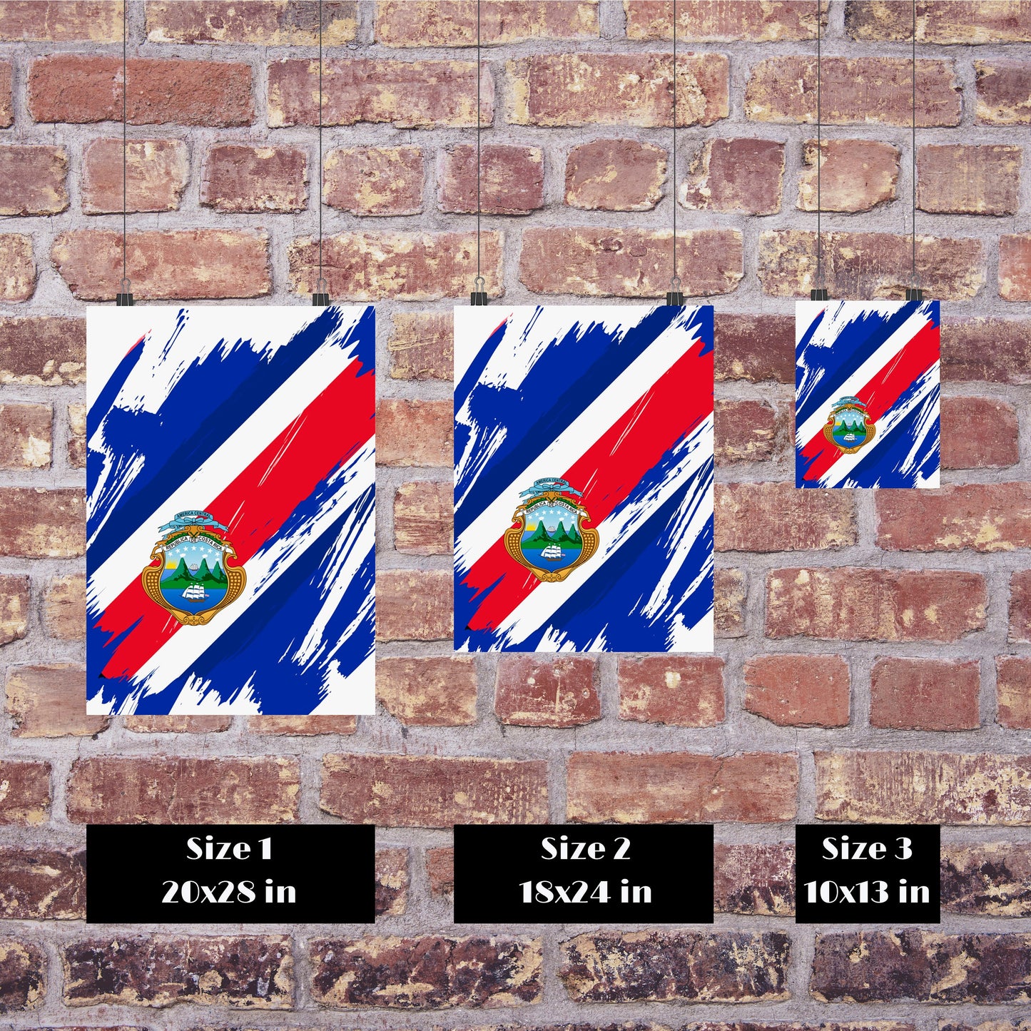 Costa Rica Flag Print | Costa Rica Poster | Costa Rica Wall art print | Costa Rica Home Decoration | Unframed