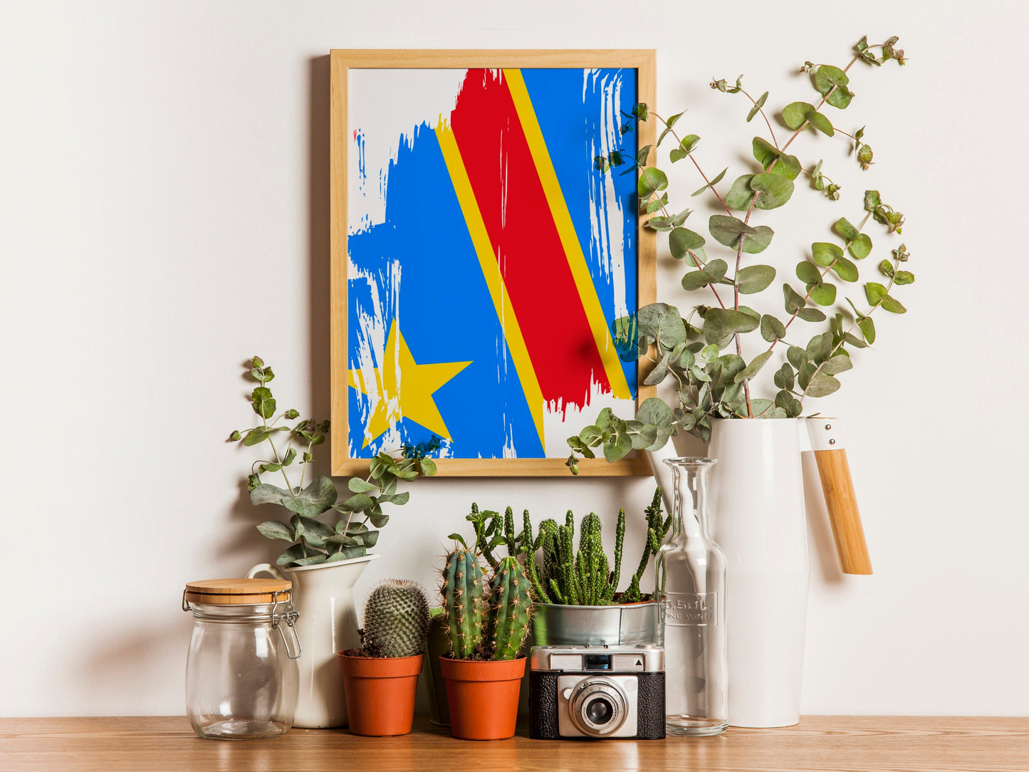 Congo-Brazzaville Flag Print | Congo-Brazzaville Poster | Congo-Brazzaville Wall art print | Congo-Brazzaville Home Decoration | Unframed