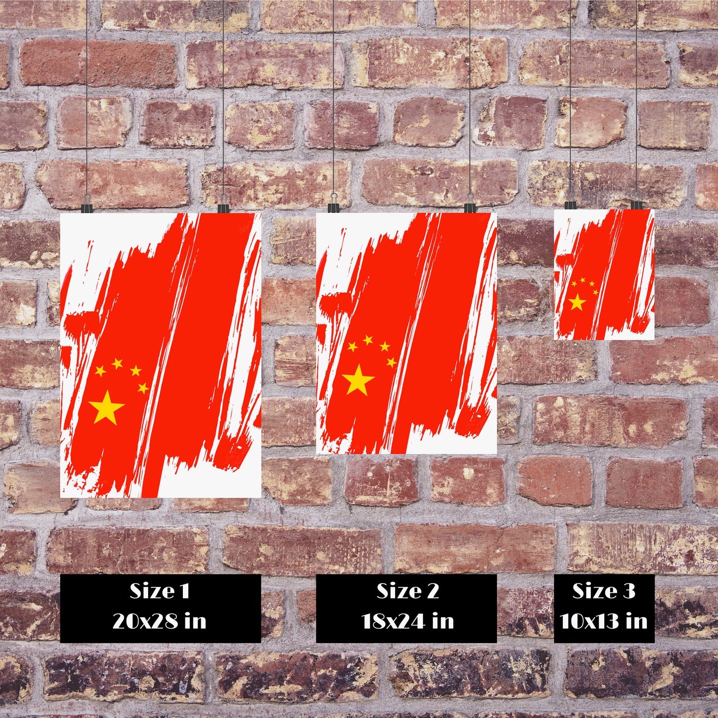 China Flag Print | China Poster | China Wall art print | China Home Decoration | Unframed