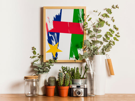 Central African Republic Flag Print | Central African Republic Poster | Central African Republic Wall art print | Unframed