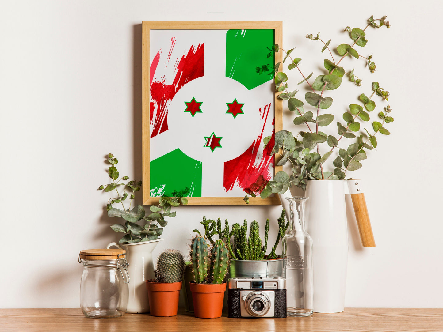 Burundi Flag Print | Burundi Poster | Burundi Wall art print | Burundi Home Decoration | Unframed