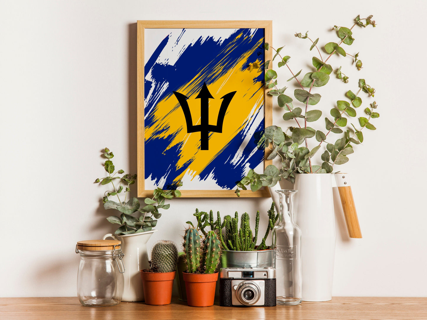 Barbados Flag Print | Barbados Poster | Barbados Wall art print | Barbados Home Decoration | Unframed