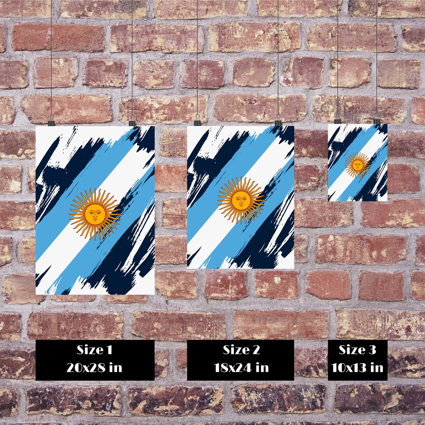 Argentina Flag Print | Argentina Poster | Argentina Wall art print | Argentina Home Decoration | Unframed